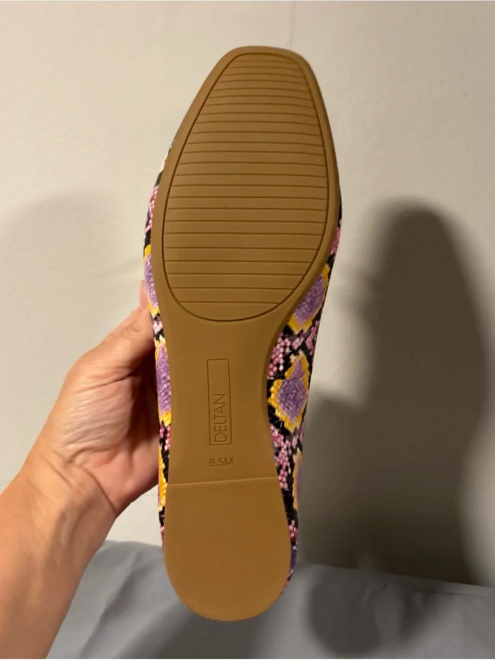 Delta Purple Multicolor Snake-Print Ballet Flats
